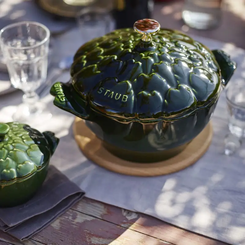 Cocotte Staub alcachofa verde albahaca de 22 cm - Imagen 5