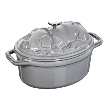 Cocotte oval tapa de cerdo gris grafito 17 cm