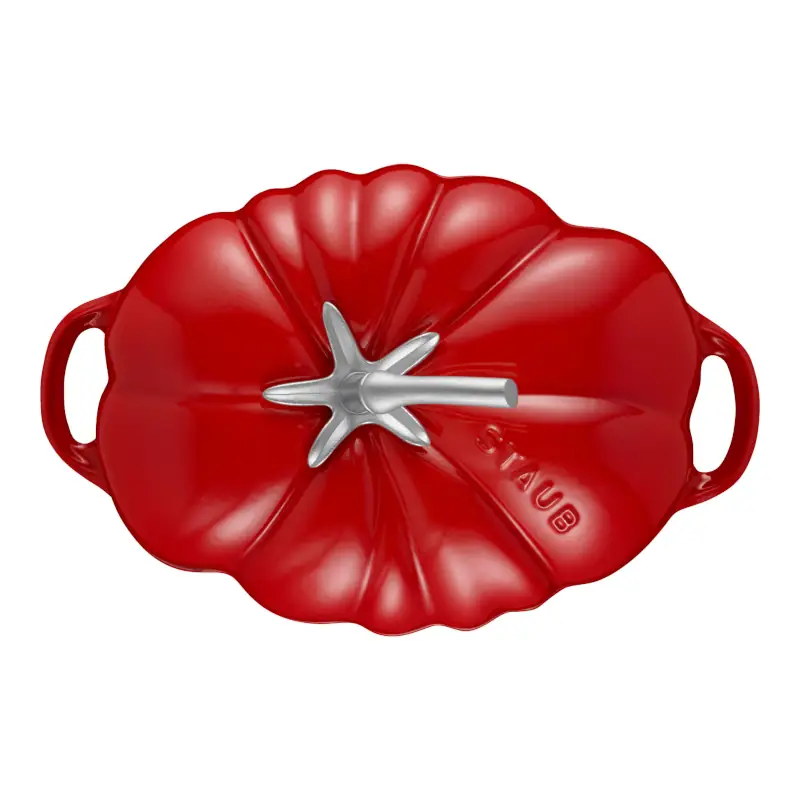 Cocotte tomate Staub 25 cm rojo cereza vista tapa