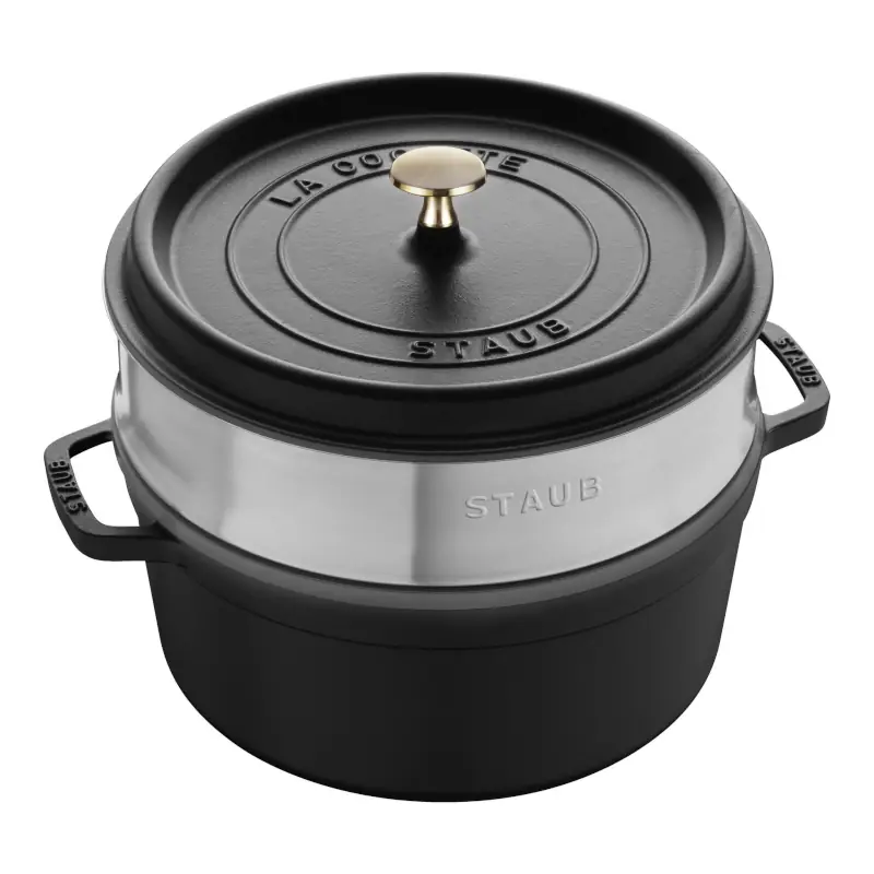 Cocotte vaporera negra 26 cm