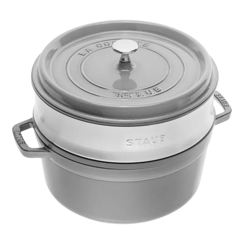 Cocotte vaporera Staub 26 cm gris grafito