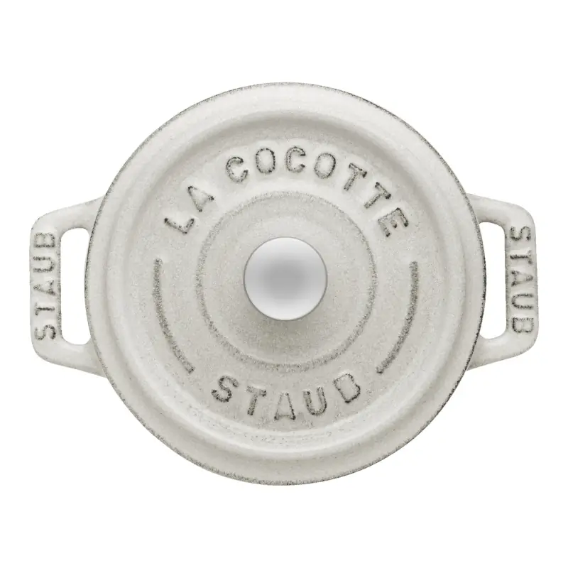 Mini cocotte Staub 10 cm blanc tòfona vista tapa