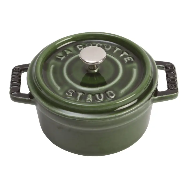 Mini cocotte redonda Staub 10 cm verde albahaca