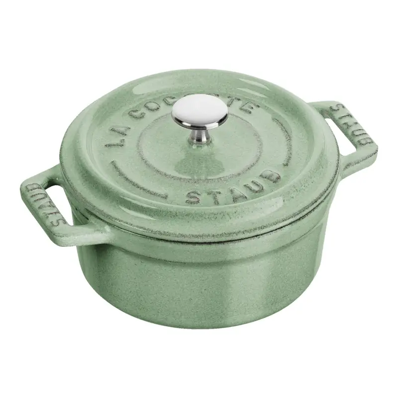Mini cocotte redonda Staub 10 cm verde salvia