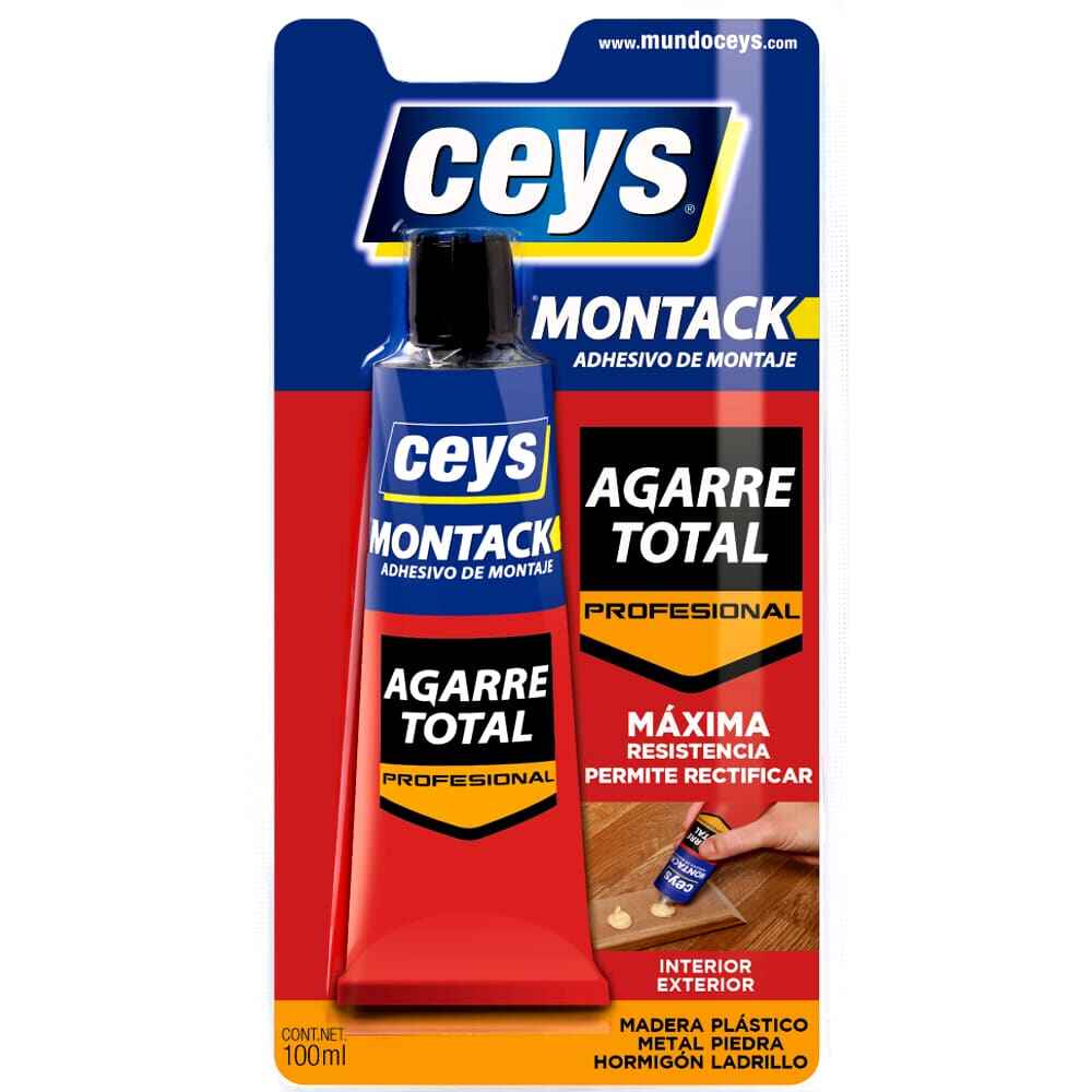 Ceys - Montack Adhesivo de montaje - Máximo Tack 500kg - Color Marrón -  Cartucho 450GR : : Bricolaje y herramientas