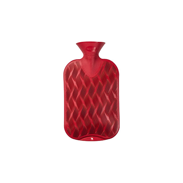 Bolsa de agua caliente con capacidad de 2 L acabada en color rojo