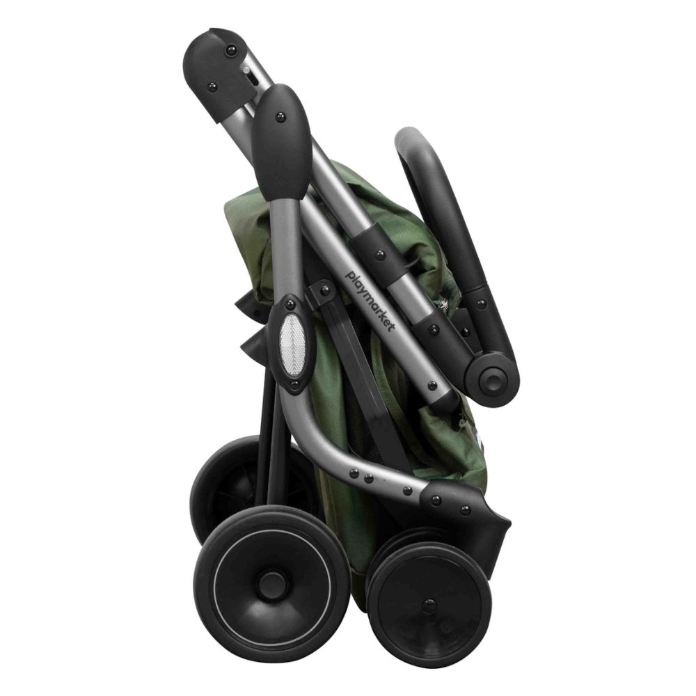 Playmarket GO UP Carrito de compras plegable con ruedas giratorias, color  verde oliva
