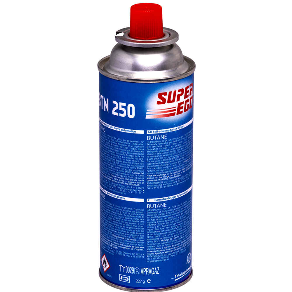 Cartucho gas BTN 250 válvula 250 ml Super-ego •