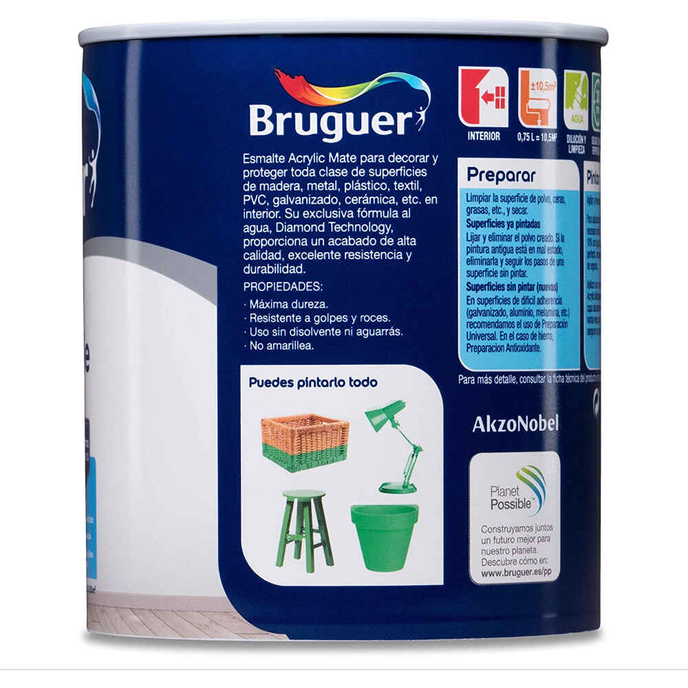 Bruguer Esmalte para Azulejos Brillante Blanco Harina 750 ml : :  Bricolaje y herramientas
