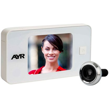 Mirilla digital AYR para la seguridad del hogar modelo 752 gama cebra blanco y negro cromo y latón