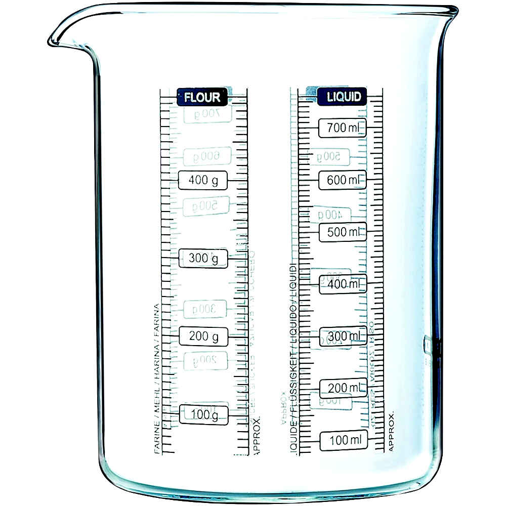 Vaso medidor cristal kitchen lab 250 ml pyrex •