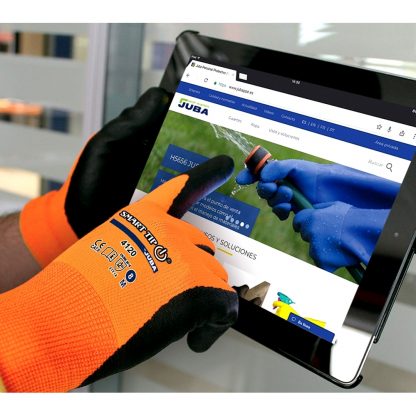 Guante de seguridad y protección laboral smart tip de JUBA táctil móviles y tablets