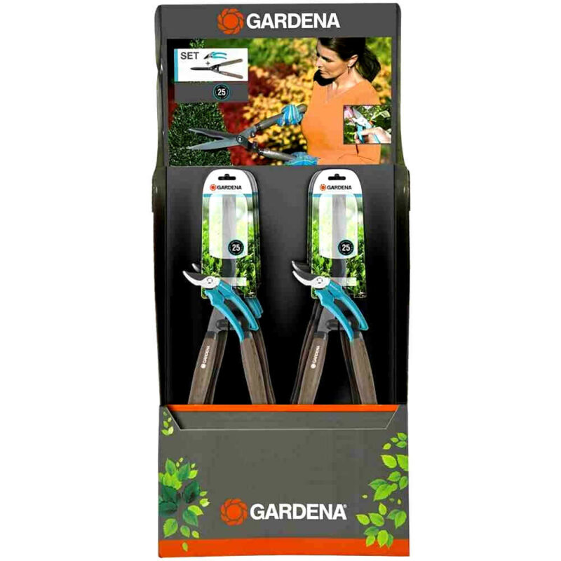 Juego tijera corta setos + tijera podadora Gardena para setos y arbustos del jardín
