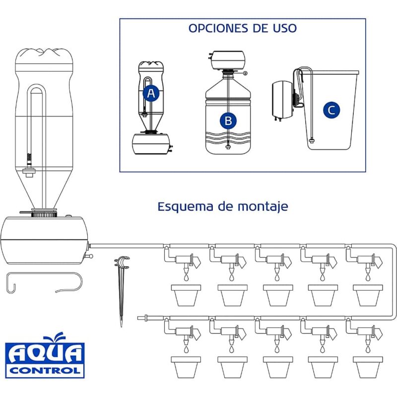 Kit de riego programable automático vacacional aquacontrol