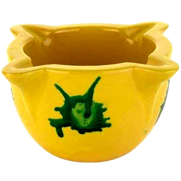 Mortero amarillo clásico de cerámica para cocina