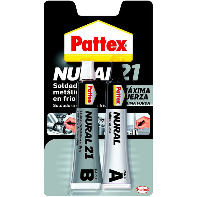 Soldadura metàl·lica reparadora en fred per a metalls Pattex Nural 21, adhesius professionals