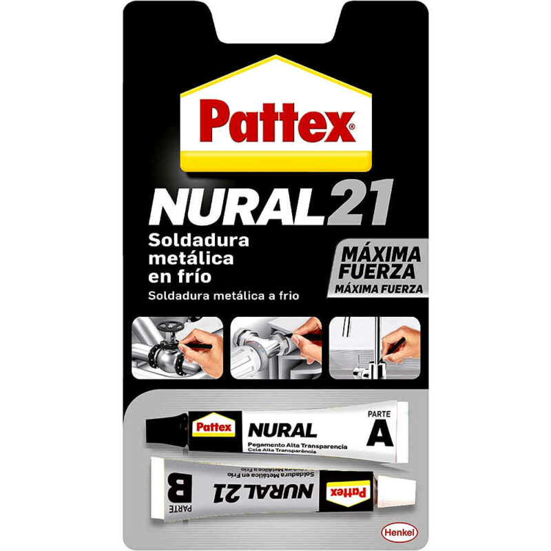 Soldadura metàl·lica reparadora en fred per a metalls Pattex Nural 21, adhesius professionals