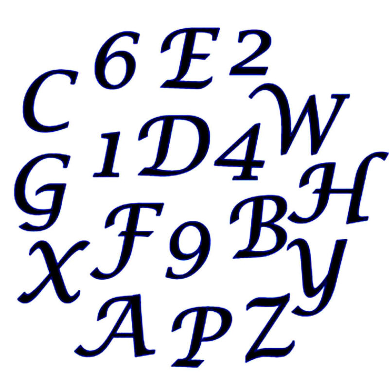 Tallador de rebosteria Abd FMM d'alfabet de lletres i números