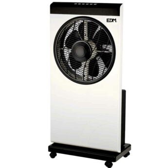 Ventilador nebulizador blanco y negro con 80W EDM, climatiza, climatización