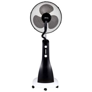 Ventilador nebulizador Tectro de 90W y 200ml/hora en color negro y con base redonda, climatizar